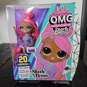 LOL Surprise OMG Fashion Doll Sports Skate Boss Princess Pink Hair Ice Skating